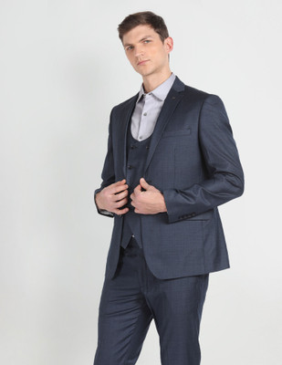 ARROW Twill Tailored Fit Three Piece Suit Checkered Men Suit