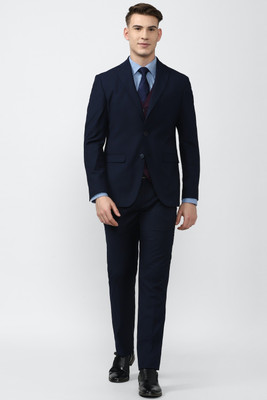 PETER ENGLAND Single Breasted - 2 button Solid Men Suit