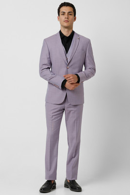 VAN HEUSEN Wedding Suits Self Design Men Suit