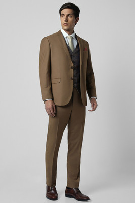 VAN HEUSEN Single Breasted - 2 button Solid Men Suit