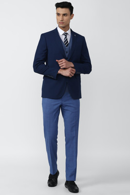 VAN HEUSEN Single Breasted - 2 button Solid Men Suit