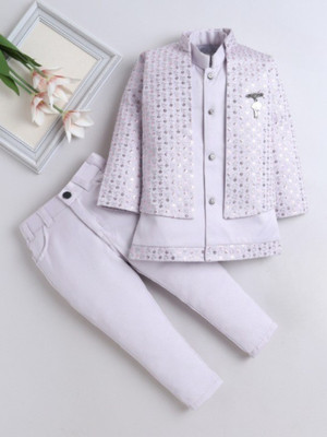 Fourfolds 3-Piece Embroidered Boys Suit