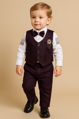 Nuwishtek Kids Suit Solid, Printed Baby Boys Suit