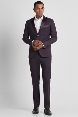 PETER ENGLAND Single Breasted - 2 button Self Design Men Suit