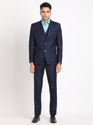 TURTLE 3-Piece Suits Checkered Men Suit