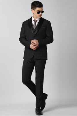 PETER ENGLAND Single Breasted - 2 button Checkered Men Suit