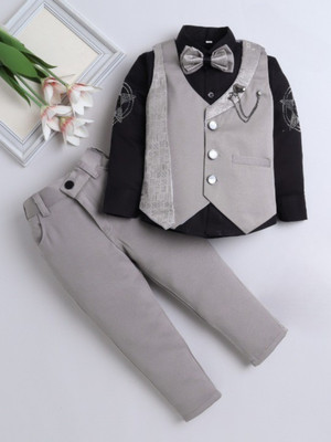Fourfolds 3-Piece Printed Boys Suit