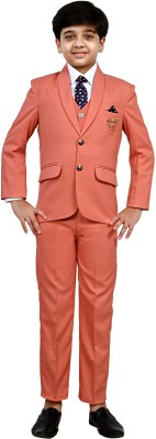 Arshia Fashions 5 Piece Coat Suit Set Solid Boys Suit