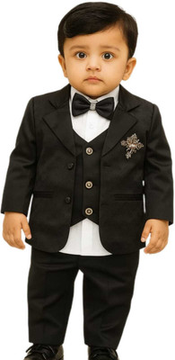 KTBOYZKIDSWEAR 5 piece coat pant suit set for boys Self Design Boys Suit