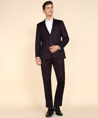 Raymond 2PCS SB 2BTN STYLD C&S NTCH LPL-CNT FIT Self Design Men Suit