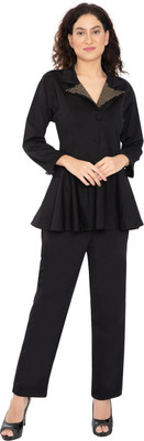 Hautemoda Tunic and Trouser Set Solid Women Suit