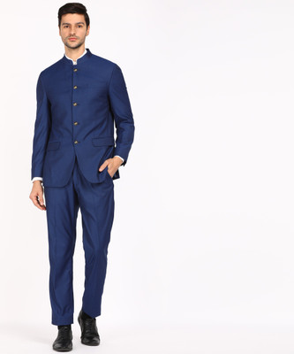LOUIS PHILIPPE Bandhgala suit Textured Men Suit