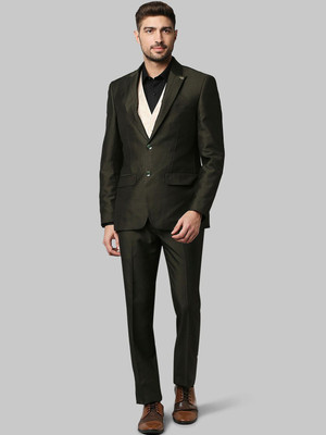 Raymond 3PC SB 2 BTN C&S PK LPL WC N TIE-SLIM FT Solid Men Suit