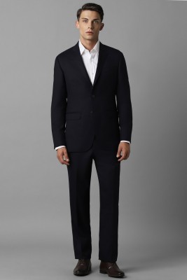 LOUIS PHILIPPE Men Black Slim Fit Solid Formal Two Piece Suit Solid Men Suit