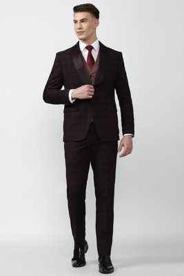 PETER ENGLAND Single Breasted - 2 button Checkered Men Suit
