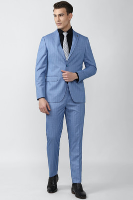 PETER ENGLAND Single Breasted - 2 button Checkered Men Suit