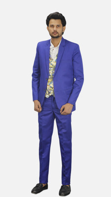 gargian master cut Single Breasted Solid Men Suit