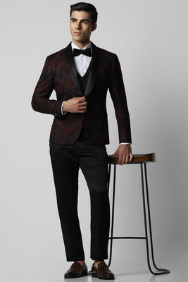 VAN HEUSEN Single Breasted - 2 button Printed Men Suit