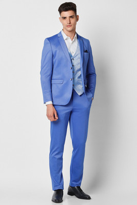 VAN HEUSEN Single Breasted - 2 button Solid Men Suit