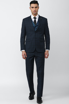 VAN HEUSEN Single Breasted - 2 button Checkered Men Suit