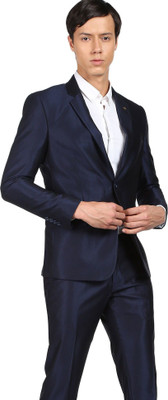 AD by Arvind Single breasted with two-button closure Solid Men Suit