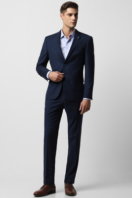 VAN HEUSEN Single Breasted - 2 button Solid Men Suit