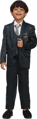PRO ETHIC Kids Boys 5 Pcs Suit set Block Print Boys Suit