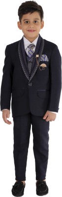 Fourfolds 3 Piece suit Solid Boys Suit