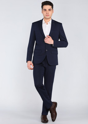 PARK AVENUE SB2 BTN S SLIM NOTCH, STRETCH 2PC SUIT Self Design Men Suit