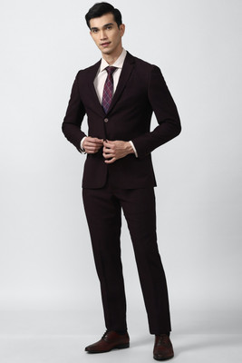 PETER ENGLAND Single Breasted - 2 button Solid Men Suit