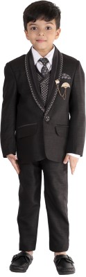 Fourfolds 3 Piece suit Solid Boys Suit