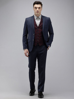 PARK AVENUE 3PC NOTCH REV W/C BASIC TRSR - S.SLIM FT Self Design Men Suit