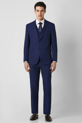 VAN HEUSEN Three Piece Suit Solid Men Suit