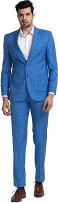 Raymond 2PC SB 2 BTN NOTCH LAPEL-CNT FIT Self Design Men Suit