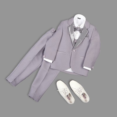 KidsIsland 5 Pcs Coat Suit Solid Baby Boys Suit
