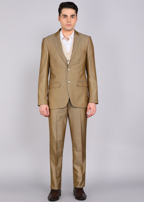 Raymond 3PC SB2BTN NTCH LPL WID WC PIPNG-CONT FT Self Design Men Suit