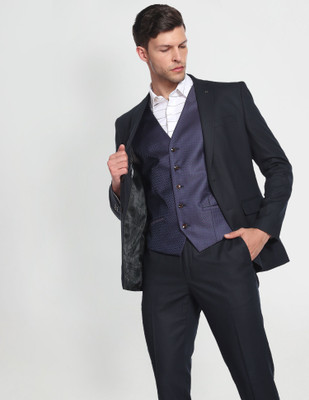 ARROW Reversible Waistcoat Self Design Three Piece Suit Self Design Men Suit