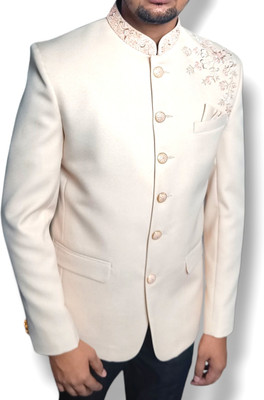 Raxon Regular Solid, Self Design Men Suit
