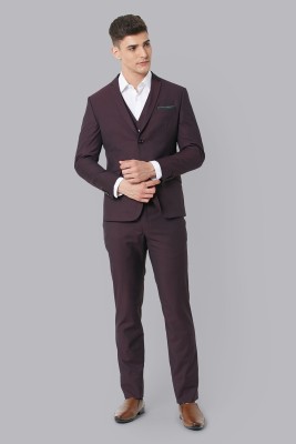 VAN HEUSEN Single Breasted - 2 button Solid Men Suit