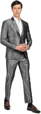 AD by Arvind Single breasted with two-button closure Solid Men Suit