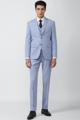VAN HEUSEN Single Breasted - 2 button Checkered Men Suit