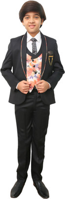 Feellasto 5 PIECE COAT SUIT Floral Print Boys Suit