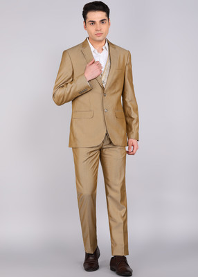 Raymond 3PC SB2BTN NTCH LPL WID WC PIPNG-CONT FT Self Design Men Suit