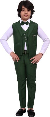 BT DEZINES 3-Piece Suit Set: Shirt, Pants, and Jacket Self Design Boys Suit