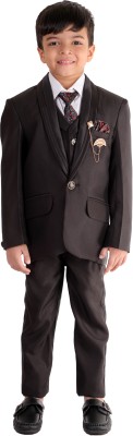 Fourfolds Three Piece Coat Suit Solid Boys Suit