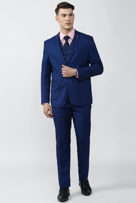 VAN HEUSEN Single Breasted - 2 button Solid Men Suit