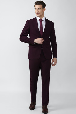 PETER ENGLAND Single Breasted - 2 button Solid Men Suit