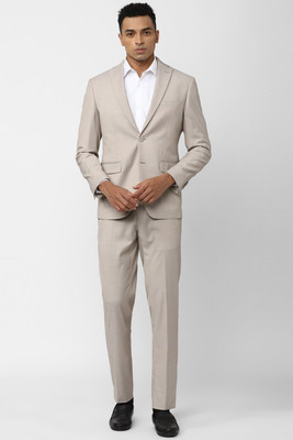 PETER ENGLAND Single Breasted - 2 button Self Design Men Suit