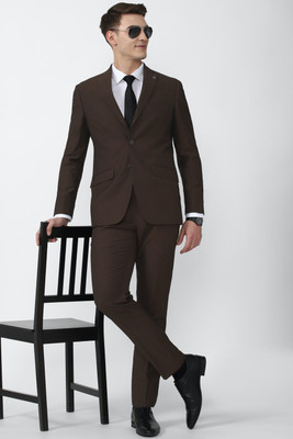 PETER ENGLAND Single Breasted - 2 button Solid Men Suit