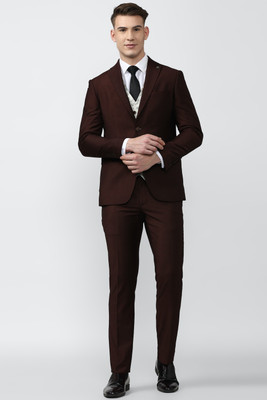 PETER ENGLAND Single Breasted - 2 button Solid Men Suit